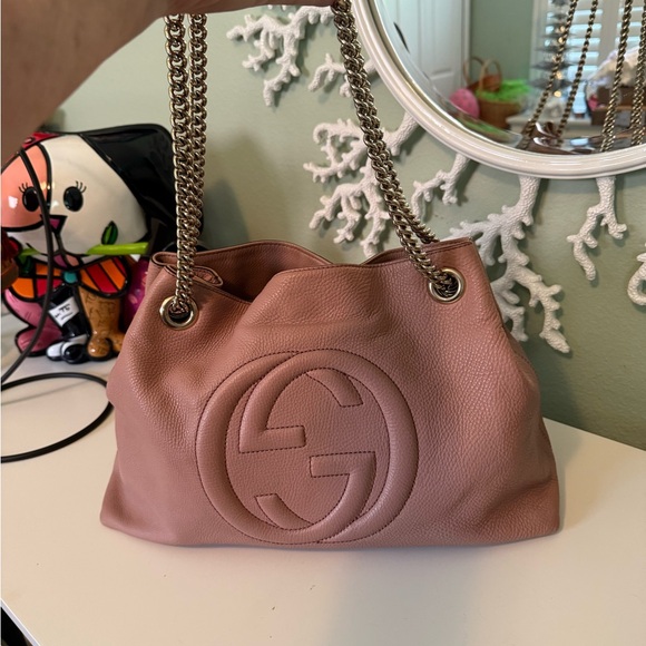 Gucci Handbags - Gucci Soho Pink Shoulder Bag with Iconic GG Logo